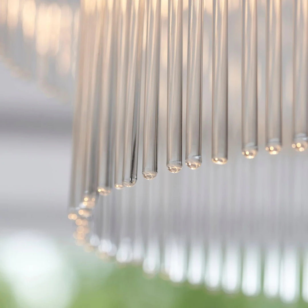 RibGlow antiek messing 3-licht plafondlamp met helder glas - hal of slaapkamer