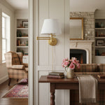 Load image into Gallery viewer, Ornato Luxe Brass Schoolhouse Sconce - Art Deco Wall Light with White Glass Shade
