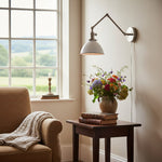 Load image into Gallery viewer, Conique Metal Vintage Industrial Swing Arm Wall Lamp - Adjustable Dome Shade for Study
