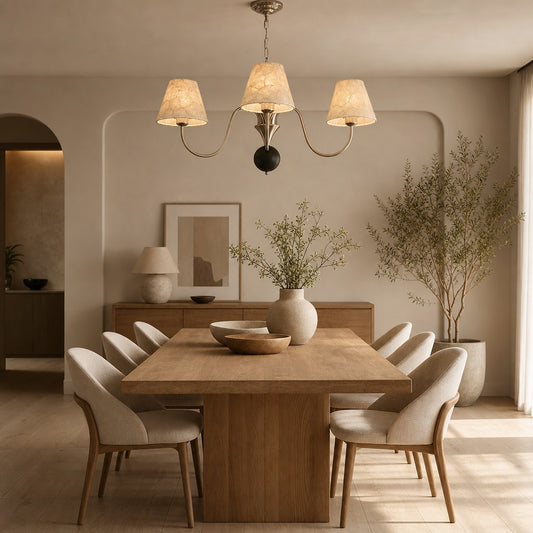 Candelabro de ramas Micahell con concha Capiz – iluminación escultórica costera para interiores modernos  