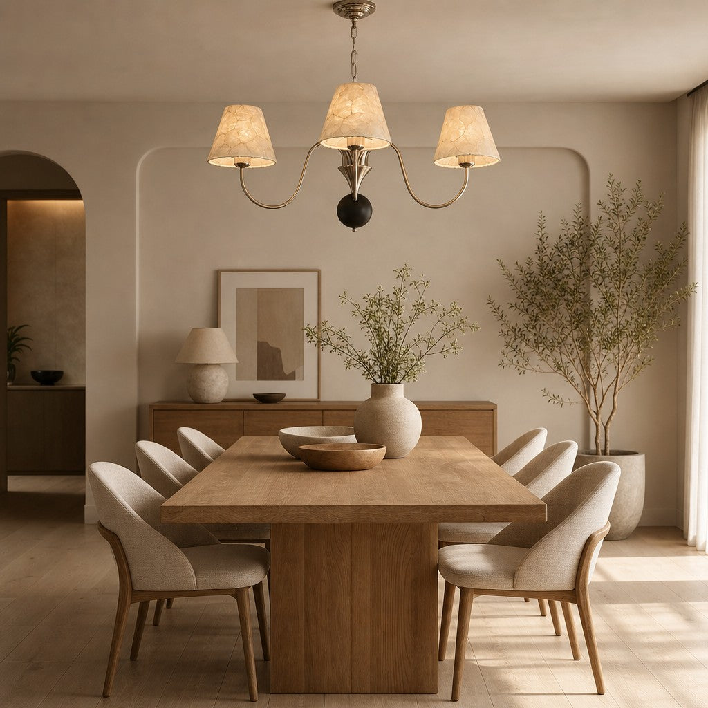 Micahell Capiz Shell Branch Chandelier – Sculptural Coastal Lighting for Modern Interiors