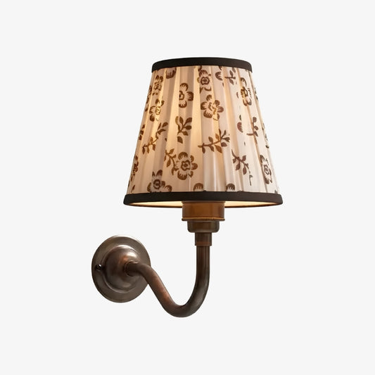 Lámpara de pared vintage Cottaloy con brazo curvado de tela para sala de estar o dormitorio