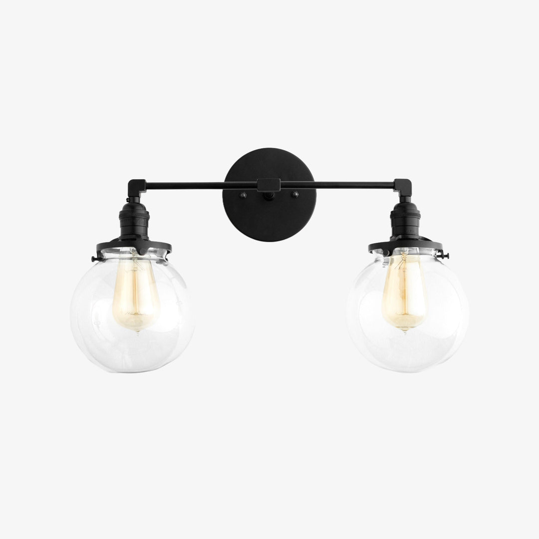 Lumio Globe Glass Globe Vanity Light - Modern Two Light Bathroom Sconce