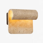 Cargar imagen en el visor de la Galería, Natural travertine wall sconce front view