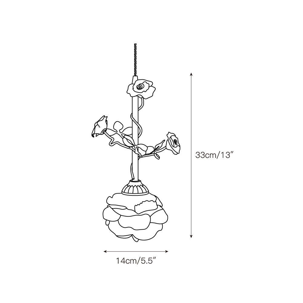 Lalique Rosen Glas Pendelleuchte
