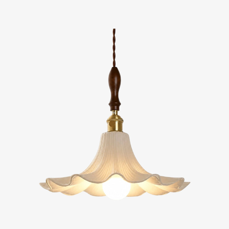 Cazelle French Vintage Flower Pendant Light – Retro Floral Hanging Lamp for Bedroom and Entryway