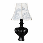 Carica l'immagine nella visualizzazione Galleria, French vintage table lamp with printed fabric shade and black base