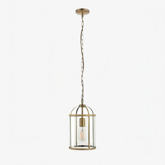 Lámpara Colgante Luxvana en Forma de Campana de Vidrio - Diseño Industrial de Farol Metálico para Cocina