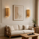 Load image into Gallery viewer, Japanese Rattan Wood Wall Sconce