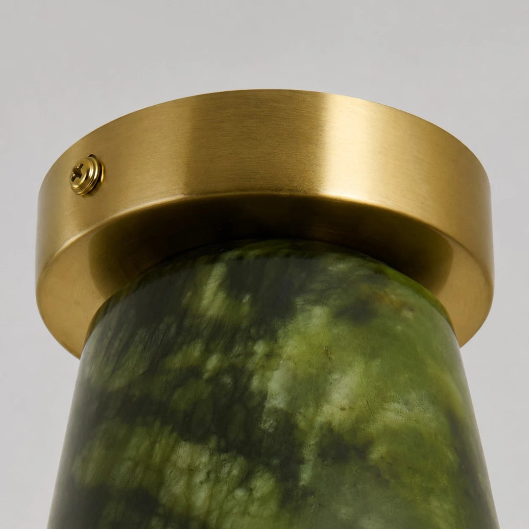 brushed gold metal ceiling cap detail