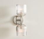 Load image into Gallery viewer, Bravira Ribbed Glass Sconce - Metal Wall Light with Clear Glass Shade
