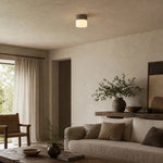 Charger l'image dans la visionneuse de la galerie, Small travertine ceiling light installed in a calm living room