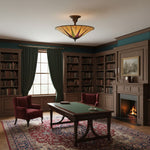 Załaduj obraz do przeglądarki galerii, TF Dark Star Tiffany Lampa Sufitowa – Witrażowy Wzór Gwiazdy do Jadalni lub Holu