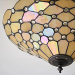 Afbeelding laden in galerijweergave, TF Pearl Handgemaakte Tiffany Plafondlamp – Art Deco Glas-in-Lood Lamp voor Hal of Woonkamer
