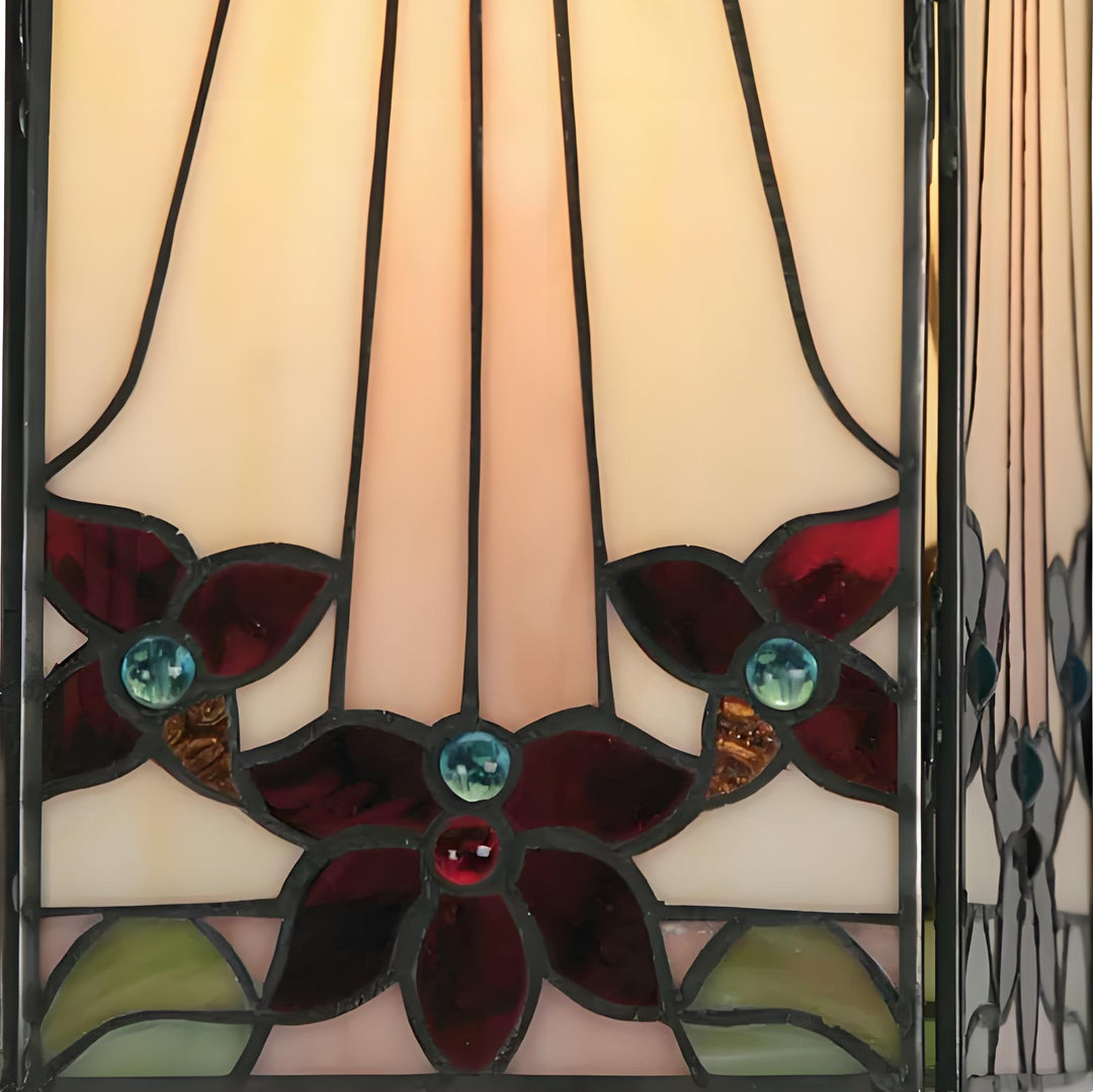 TF Camillo Mozaïek Tiffany Glas Hanglamp - Vierkante Lantaarn Lampenkap - Ambachtelijk Woondecoratie Accessoire
