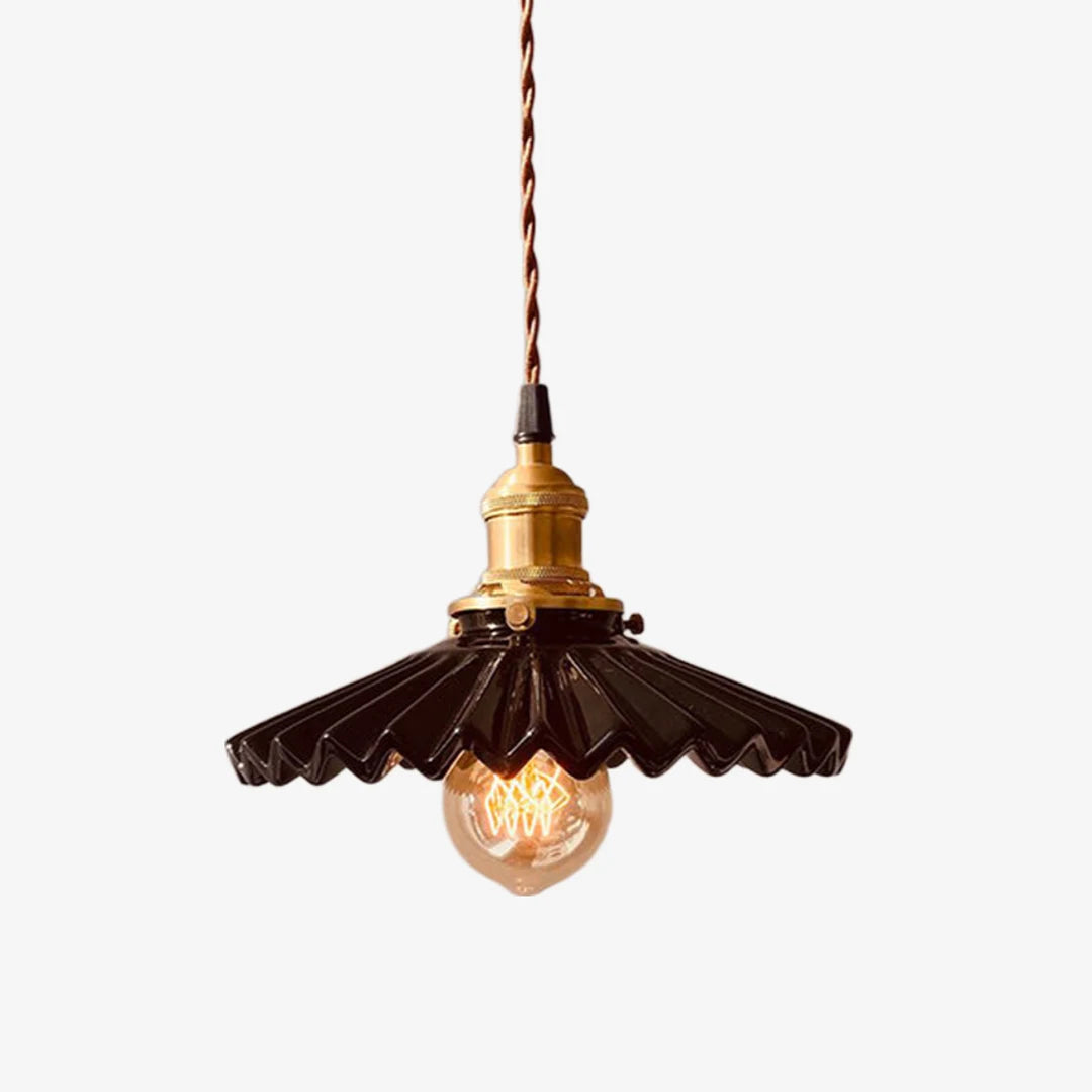 Pleated Ceramic Pendant Light SKU image