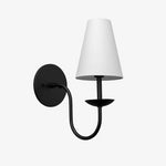 Load image into Gallery viewer, Curva Metal White Linen Sconce - Classic Brass Wall Light for Bedrooms
