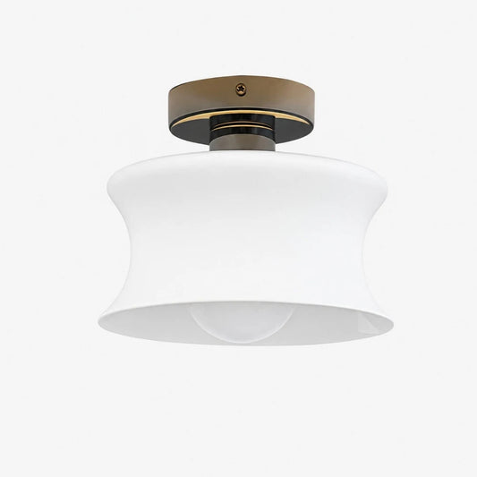 French Bauhaus Glass Flush Mount Ceiling Light, 20 cm