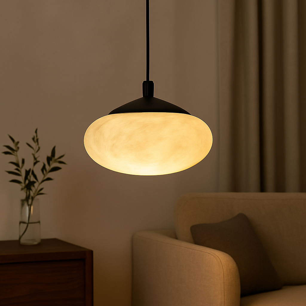 Alabaster Mini Marmor Pilz Pendelleuchte