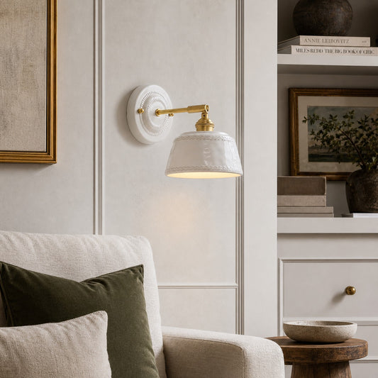 Minimalist Ceramic Bedside Wall Lamp