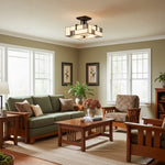 Afbeelding laden in galerijweergave, TF Manchester Plafondlamp – Glas-in-loodarmatuur in Art Deco-stijl voor Woonkamer of Hal