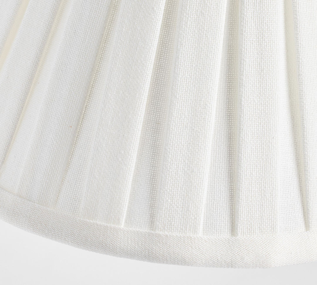 Luvora Brass Table Lamp - Textured Pleated Shade Light in Farmhouse Style