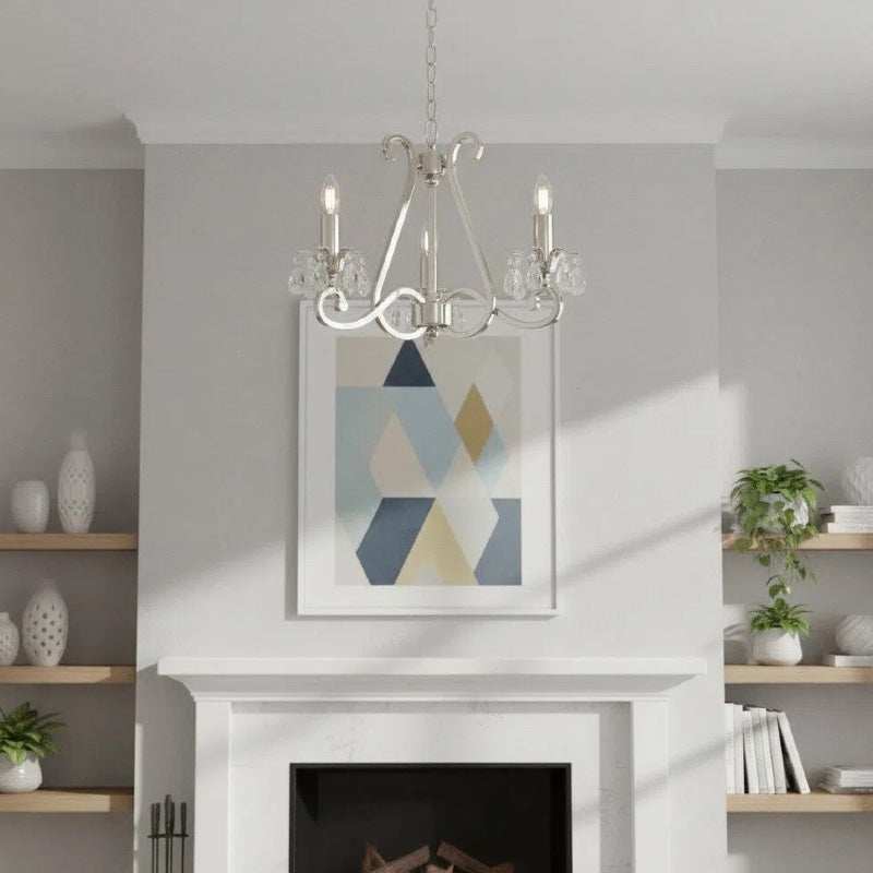 Talonis Kristall-Kronleuchter - Traditioneller Kerzenstil aus Messing und Nickel für Wohnzimmer und Esszimmer