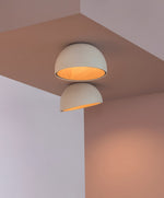 Charger l'image dans la visionneuse de la galerie, Lampe Plafonnier Duo – Luminaire Moderne en Bois Grain et Métal à Montage Affleurant pour Salon et Chambre