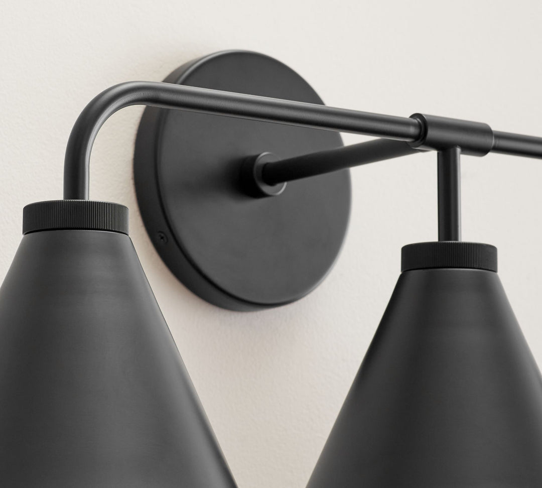 Korvi Iron Tapered Sconce Light - Wall Fixture in Black or Brass