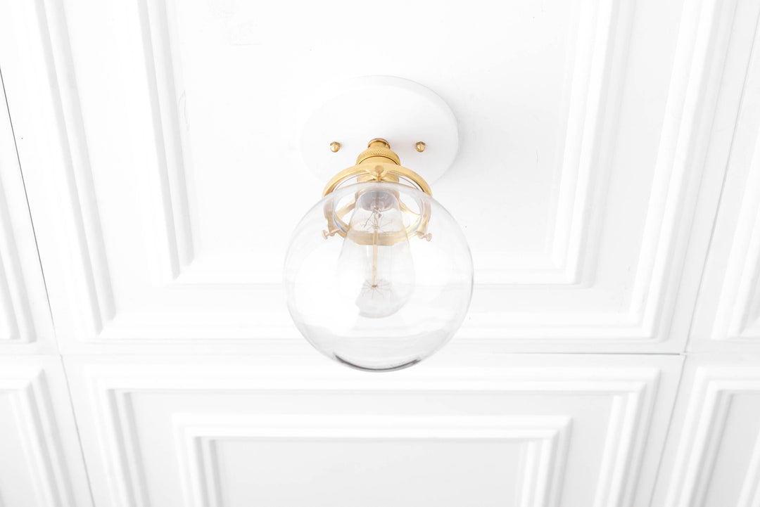 Glorica Glass Minimalist Globe Ceiling Fixture for Bedroom & Office