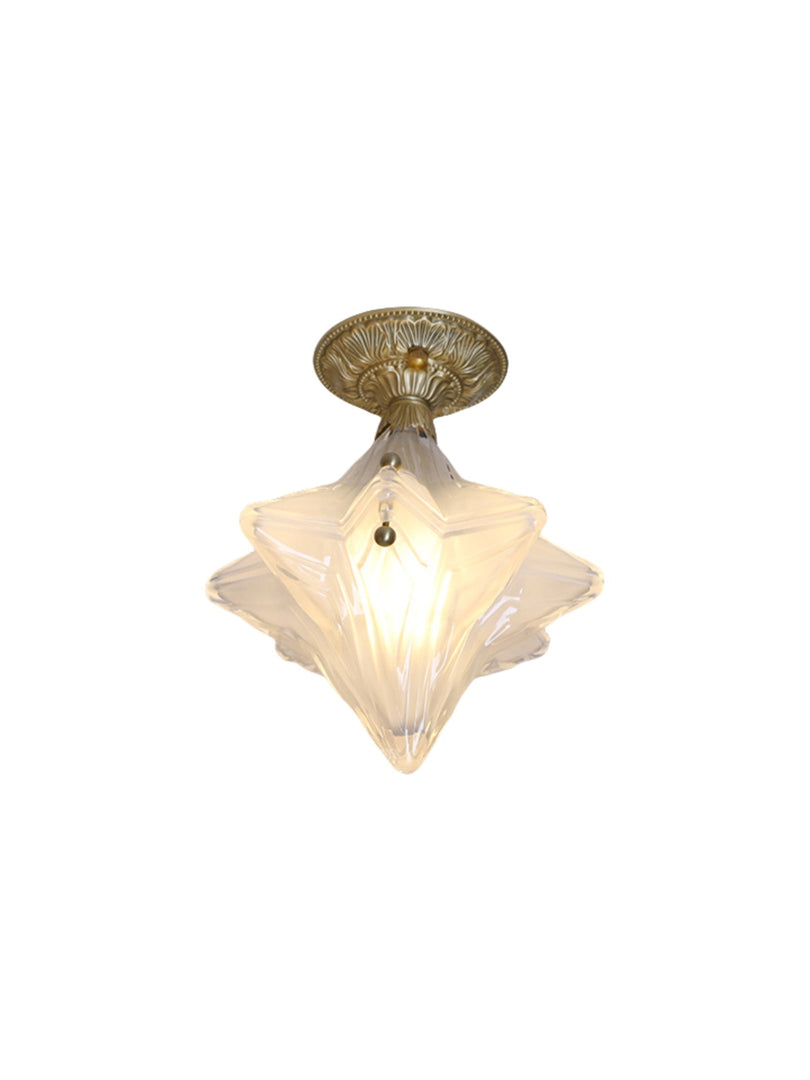 Art Deco Star Ceiling Lamp – Frosted Glass Fixture for Hallway & Entryway – Astris Ceres