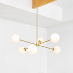 Load image into Gallery viewer, Brina 6-Light Glass Metal Frame Chandelier - Perfect Lighting
