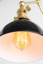 Load image into Gallery viewer, Conique Metal Vintage Industrial Swing Arm Wall Lamp - Adjustable Dome Shade for Study
