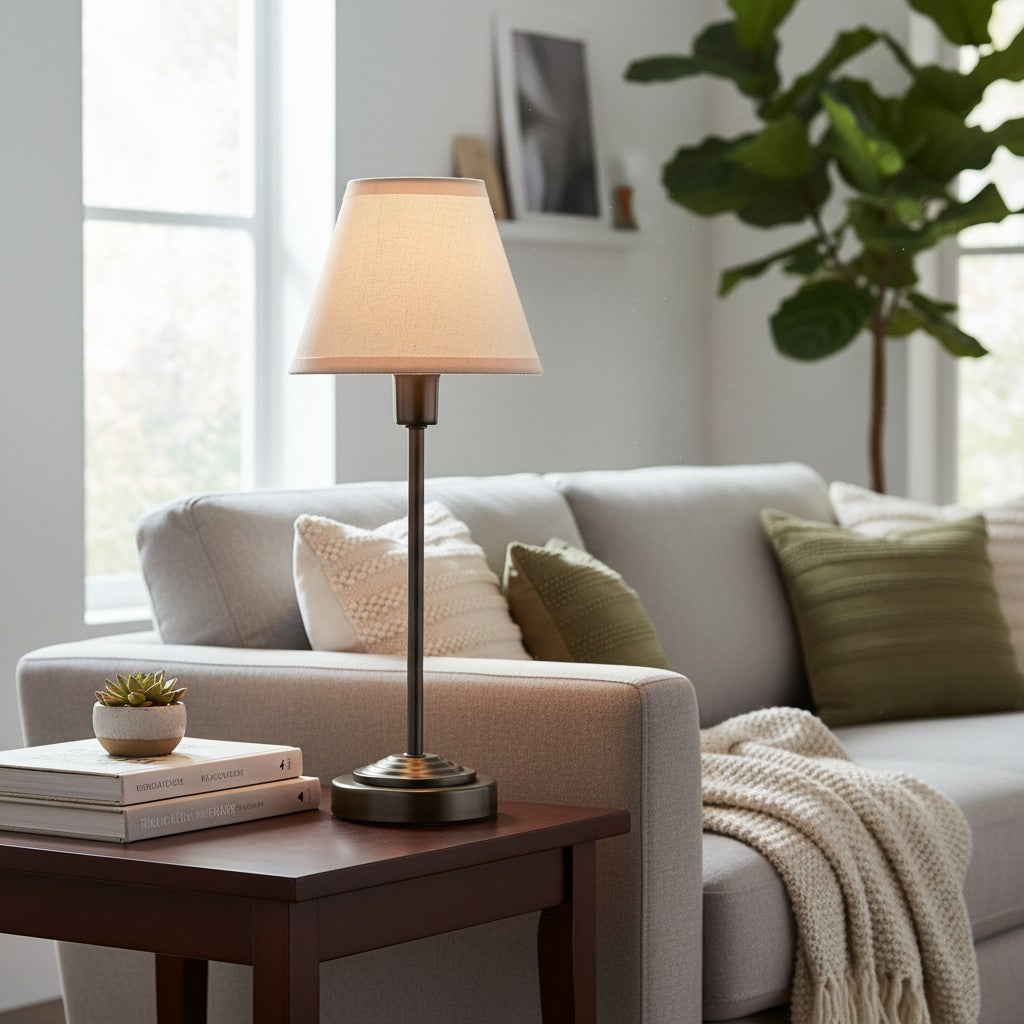 Bronzuno Textuurstof Bureaulamp – Moderne Metalen Voetverlichting voor Kantoren of Lounges