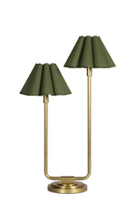 Afbeelding laden in galerijweergave, Moderne vintage tafellamp - gegolfde kap Capirise licht met metalen voet
