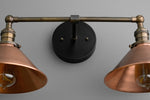 Load image into Gallery viewer, Conique Metal Industrial Wall Sconce with Dual Cone Shades - Vintage Metal Finish
