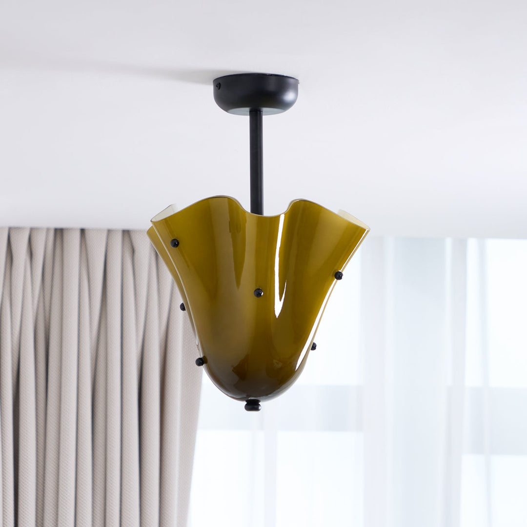 Bellina Decorative Glass Ceiling Light - Modern Sculptural Flush Mount