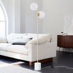 Load image into Gallery viewer, Alessora Sphere Stem Floor Lamp – Metal Frame Marble Base Elegant Lighting
