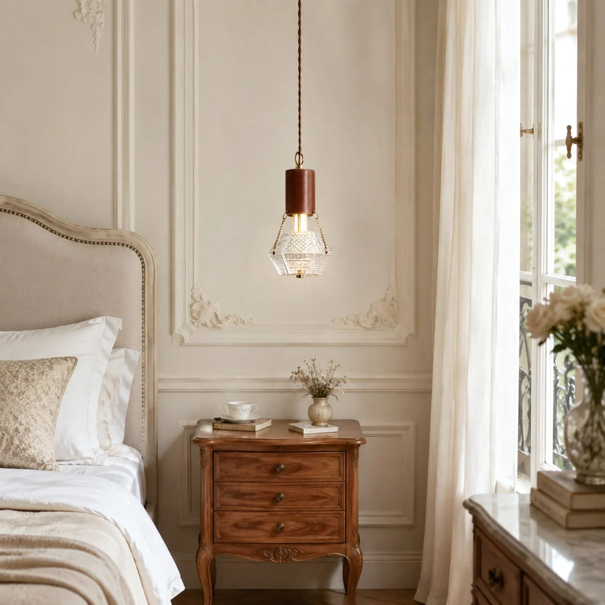 Prismatic French Leather Pendant Light 6