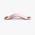 Afbeelding laden in galerijweergave, Cowhide leather and brass cabinet pull handle color and size option
