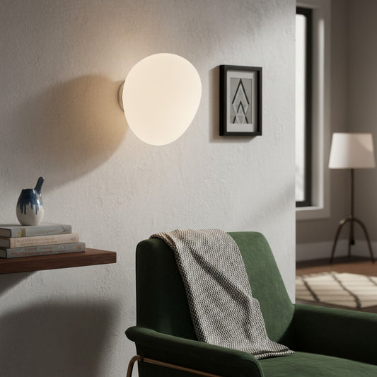 Stonea Organic Pebble Silhouette Wall Ceiling Lamp Contemporary Glass Light for Home N16