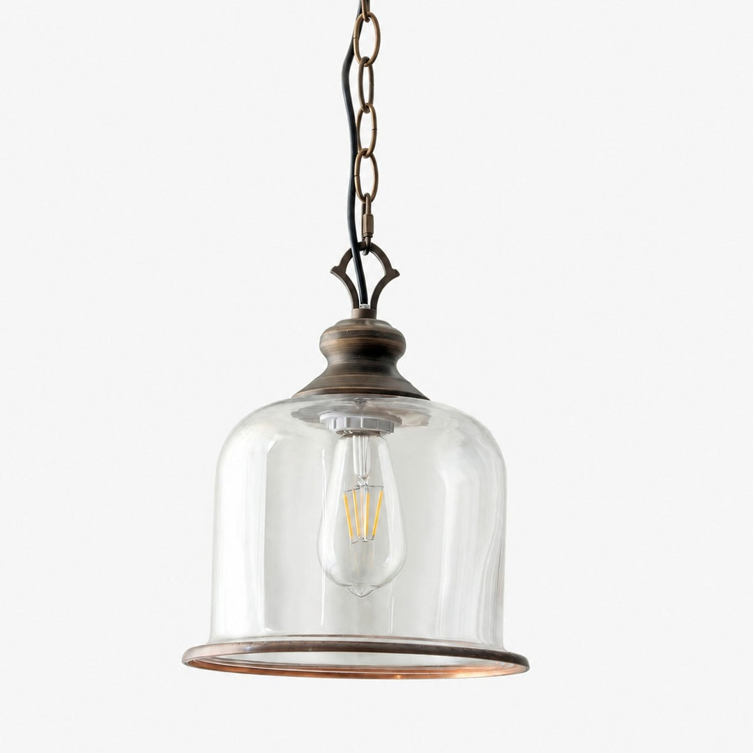Vintage Glass Metal Pendant Light