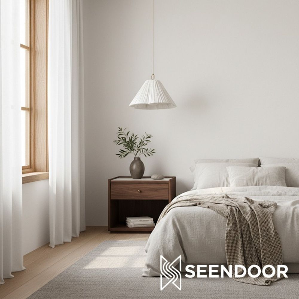 Nordlys Handcrafted Drum Linen Small Lampshade Pendant for Living room