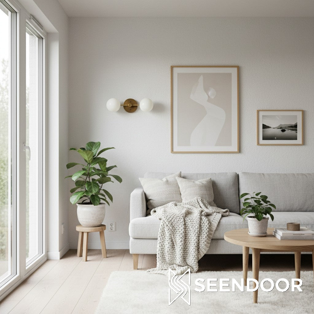 Glorica Glass Curved Arm Modern Wall Lamp for Bathroom & Hallways