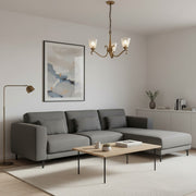 Lunetal Mehrfachleuchte Kronleuchter mit Kristallakzenten Messing-Finish – Moderner Luxus für Esszimmer und Wohnzimmer