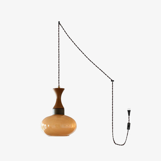 Lámpara Colgante Escandinava Velora con Pantalla de Vidrio - Diseño Moderno Enchufable