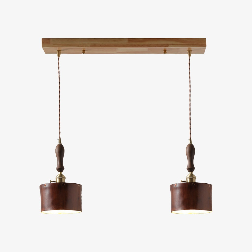 Modern Minimalist Leather Shade Pendant Light