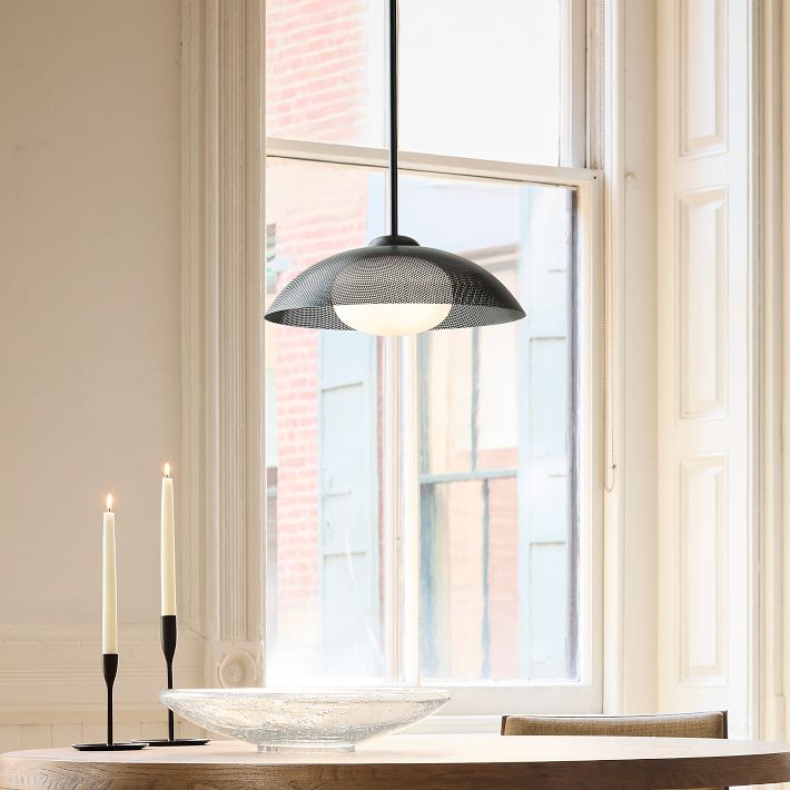 Elorina Pendant Light - Perforated Metal Shade, Champagne Bronze