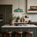 Load image into Gallery viewer, Aerugix Vintage Hammered Copper Dome Pendant Light - Natural Metallic Finish for Dining Room