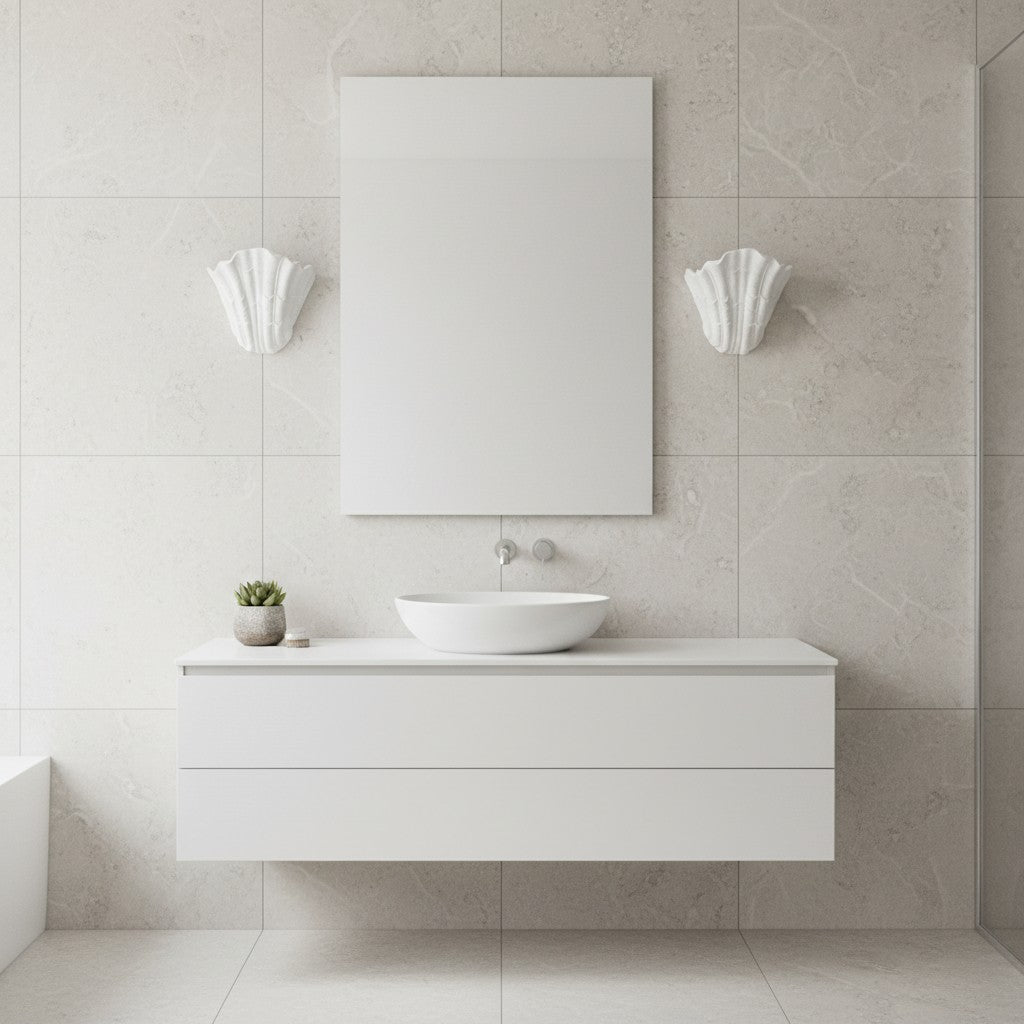 Seavira Organic Seashell Texture Wall Light - Modern Plaster Sconce for Living Room and Entryway